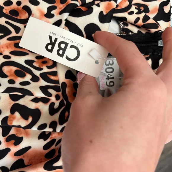 CBR Womens Multicolor Tank Dress XL Animal Leopard Mock Neck Sleeveless NWT - Picture 10 of 11